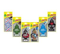 Arbre Magique Ambientador para Coche, Fragancia Intensa y Estructurada, Paquete de 6 Unidades Variadas con Barber Shop, Supernova, Pino Negro, Agua Fresca, Sport y Pino