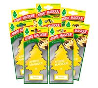 Arbre Magique Mono - Ambientador para coche, aroma de vainilla, aroma dulce y tropical, duración de hasta 7 semanas, fabricado en Italia, paquete de 8 unidades