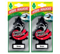 Arbre Magique Mono, ambientador para coche, fragancia deportiva, fragancia intensa y estructurada, duración hasta 7 semanas, fabricado en Italia, paquete de 2 unidades