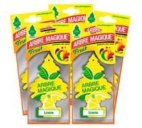 Arbre Magique Mono, ambientador para coche, fragancia limón, fragancia fresca y fruta, duración hasta 7 semanas, fabricado en Italia, paquete de 5 unidades