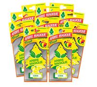 Arbre Magique Mono, ambientador para coche, fragancia limón, fragancia fresca y fruta, duración hasta 7 semanas, fabricado en Italia, paquete de 10 unidades