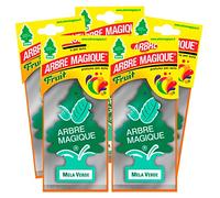 Arbre Magique Mono, ambientador para coche, fragancia manzana verde, aroma agradable y refrescante, duración hasta 7 semanas, fabricado en Italia, paquete de 5 unidades