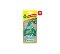 Arbre Magique Mono, Ambientador para coche, Fragancia Manzana Verde, Intensa y Estructurada, Duración hasta 7 Semanas,Paquete de 6 Piezas
