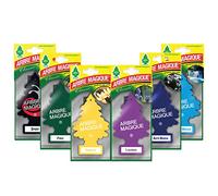 Arbre Magique Mono, Ambientador para coche, Variety Pack 1, Sport + Pino + Vainilla + Lavanda + Coche Nuevo + Fresh Water, Duración hasta 7 semanas, Made in Italy, paquete de 6 unidades