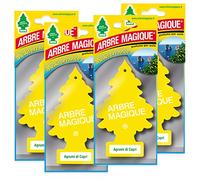 Arbre Magique Mono, Perfumador de Coche, Fragancia Fruta de Capri, Fragancia Cítrica y Fresca, Dura hasta 7 semanas, Paquete de 4