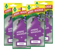 Arbre Magique Mono, Perfumador de Coches, Fragancia de Lavanda, Fragancia fresca y versátil, Dura hasta 7 semanas, Paquete de 4