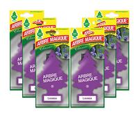Arbre Magique Mono, Perfumador de Coches, Fragancia de Lavanda, Fragancia fresca y versátil, Dura hasta 7 semanas, Paquete de 6