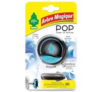 Arbre Magique POP - Ambientador de coche sólido, aroma océano, aroma delicado y fresco, duración de hasta 30 días, diseño italiano, paquete de 1 unidad