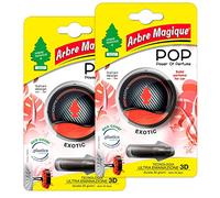 Arbre Magique POP, Ambientador de Coche Sólido, Fragancia Exótica, Aroma Fresco y Frutal, Duración de Hasta 30 Días, Diseño Italiano, Formato Doble Pack