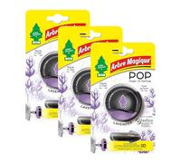 Arbre Magique POP Ambientador de Coche Sólido Perfume Lavanda con Fragancia de Larga Duración 30 Días para Interiores con Acción Desodorante Power Of Perfume Difusor para Boca de Aire - 3 Paquetes