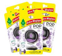 Arbre Magique POP Ambientador de Coche Sólido Perfume Lavanda con Fragancia de Larga Duración 30 Días para Interiores con Acción Desodorante Power Of Perfume Difusor para Boca de Aire - 6 Paquetes