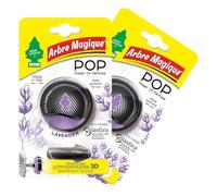 Arbre Magique POP - Ambientador para coche sólido, fragancia a lavanda, fragancia firme y fresca, duración hasta 30 días, diseño italiano, paquete de 2 unidades
