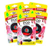 Arbre Magique POP - Ambientador para coche sólido, fragancia exótica, fragancia fresca y afrutada, duración hasta 30 días, diseño italiano, paquete de 6 unidades