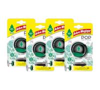 Arbre Magique POP, ambientador para coche sólido, fragancia Ice Pine, perfume firme y fresco, duración hasta 30 días, diseño italiano, paquete de 4 unidades