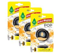 Arbre Magique POP, Perfumador Sólido para Coche, Fragancia de Vainilla, Aroma Dulce y Delicado, Dura hasta 30 Días, Diseño Italiano, Paquete de 3