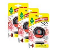 Arbre Magique POP, perfumador sólido para coches, fragancia exótica, aroma fresco y afrutado, dura hasta 30 días, diseño italiano, paquete de 3