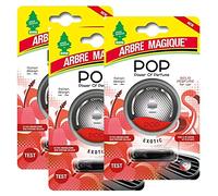 Arbre Magique POP, perfumador sólido para coches, fragancia exótica, aroma fresco y afrutado, dura hasta 30 días, diseño italiano, paquete de 3
