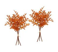 Arbusto de hojas de roble artificial de 40 cm, juego de 2 unidades, flores artificiales para ramos, arreglos, coronas, ramo, decoración de otoño, hojas de otoño, suministros para floristería, hojas de
