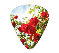 Arbusto de rosas rojas impreso,12 púas de guitarra, 3 grosores diferentes para guitarra acústica, bajo y ukelele