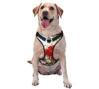 Arbusto de Rosas Rojas Impreso,Arnés para Mascotas, arnés Reflectante Ajustable para Perros,M