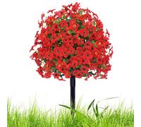 Arbustos artificiales de exterior | Árbol de hoja perenne artificial resistente a los agentes atmosféricos | Arbustos decorativos reutilizables para caminos, jardín y patio