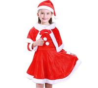 ARBUTUS Conjunto de ropa de Papá Noel para chico y chica, conjunto de ropa de Año Nuevo para niños, disfraz de Cosplay de Navidad para niños. (chica, 110cm)