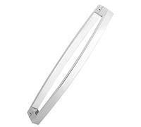 Arc Door Handleset Stainless Steel,Glass Door Handles Double-Sided, Kitchen Bath Cabinet Office Anti-Rust Finger Pull Handle, Hole Distance 44cm(Silver)