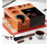 ARC - Estación de apisonamiento de espresso con caja de golpes, caja organizadora de café apta para portafiltros de 51/54/58 mm, manipulador, distribuidor, accesorios de espresso para pantalla de