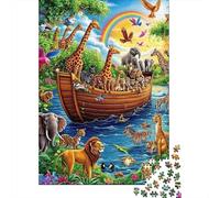 Arca de Animales Puzzle de 1000 Piezas Papel para Adultos Escena Natural Colorida Relajación Familia Decoración 70x50cm/1000pcs