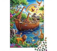 Arca de Animales Puzzle de 1000 Piezas Papel para Adultos Juego de Puzzle 1000 Piezas Jungla Tropical Familia Relajación Regalo Hogar 38x26cm/1000pcs