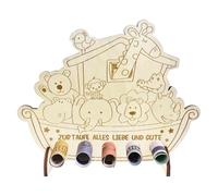 Arca de Noé Madera Bautizo Regalo 15,5 x 16,2 cm Bautizo Regalo Niñas Bautizo Regalos Niños Unisex Bautizo