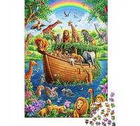 Arca Paraíso de Animales Puzzle de 1000 Piezas Papel para Adultos Escena de Vida Salvaje Juego de Puzzle para Familia Relajación Decoración Regalo 70x50cm/1000pcs