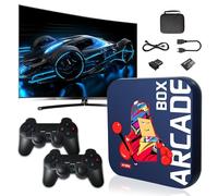 Arcade Box,Mini Caja de Juegos Arcade,64/128/256GB,30000/41000/50000+Juegos,emulador de videoconsola Plug and Play Videojuegos para TV,Mando inalambrico 2.4g,Negro,Emuelec4.3 (256g)