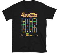 Arcade Burger Time Video Game Juego Retro Vintage 80s Gaming Console Cook Kitchen 8-bits Gamer Camiseta T-Tshirts Camisetas y Tops(Medium)