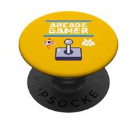 Arcade Gamer Retro Vintage Gaming Pixel Space Invasión PopSockets PopGrip Adhesivo
