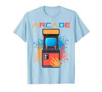 Arcade Gaming Retro Controller Game Over Play Juegos de Consola Camiseta, Hombre, Azul Bebé, M