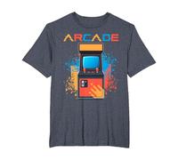 Arcade Gaming Retro Controller Game Over Play Juegos de Consola Camiseta, Hombre Tallas Grandes, Azul Jaspeado, 6X Alto