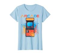 Arcade Gaming Retro Controller Game Over Play Juegos de Consola Camiseta, Mujer, Azul Bebé, 3XL