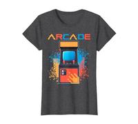 Arcade Gaming Retro Controller Game Over Play Juegos de Consola Camiseta, Mujer, Jaspeado Oscuro, 3XL