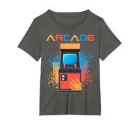 Arcade Gaming Retro Controller Game Over Play Juegos de Consola Camiseta, Mujer Tallas Grandes, Asfalto, 4XL Grande