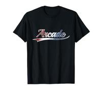 Arcade Patriotic Distressed Red White Blue Design Camiseta