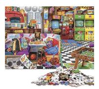 Arcade Pizza Parlor Puzzle para Adultos 300 Piezas Juego De Rompecabezas Cumpleaños para Decoración del Hogar Juegos Educativos Stress Relief 300pcs (40x28cm)