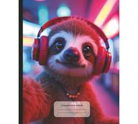 Arcade Sloth Composition Notebook: Taking a Selfie, Y2K Aesthetic Vibe | Wide Ruled Book for Work or School, Writing, Journaling and more | 7.5 x 9.25 ... Students, Teens and Animal Lovers