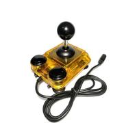 ArcadeR Joystick estándar de 9 pines compatible con Atari, Commodore, Sega, etc., Colores:Transparent gelb