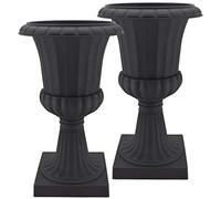 Arcadia Garden Products PL51BK-2 Deluxe Plastic Urn(Pack of 2), Black, 16"x27"