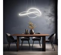 Arcadia Lampara Techo Colgante Moderna LED con Luz Cálida y Fría Regulable, Mando a Distancia y App para Móvil - Lampara para Dormitorio, Salón, Cocina y Habitación Infantil - 3500LM 50Cm [Clase F]