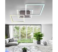 Arcadia Plafon Led Techo Moderno con Luz Cálida y Fría Regulable con Mando a Distancia y App - Lampara Dormitorio Salón Cocina Habitación Infantil Sala de Estar - 4500LM 82W 80 cm - Modelo Helios