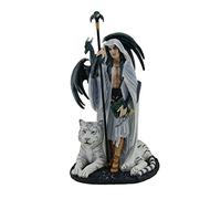 Arcana la magi por Ruth Thompson asistente de color blanco con tigre y dragón Estatua