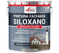 ARCANE INDUSTRIES Pintura de siloxano para exteriores y fachadas, de alto poder hidrófugo - ARCAFAÇADE SILOXANE - 10 L (+ o - 60 m² en 1 capa) Gris Seda - RAL 7044