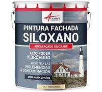 ARCANE INDUSTRIES Pintura de siloxano para exteriores y fachadas, de alto poder hidrófugo - ARCAFAÇADE SILOXANE - 10 L (+ o - 60 m² en 1 capa) Tono Arena - RAL 085 90 20